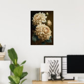 Poster d'impression en blanc Dahlias (Bureau à domicile)