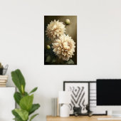 Poster d'impression en blanc Dahlias (Bureau à domicile)
