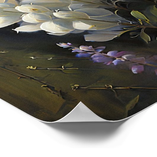 Poster d'impression en blanc Lupine Flower Art (Coin)