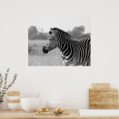 Poster d'impression en noir et blanc Zebra (Cuisine)
