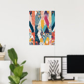 Poster d'impression en rayures de couleur partout (Bureau à domicile)
