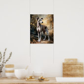 Poster d'impression italien Greyhound Dog Art (Cuisine)