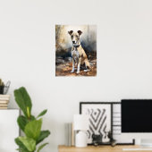 Poster d'impression italien Greyhound Dog Art (Bureau à domicile)