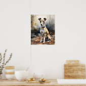 Poster d'impression italien Greyhound Dog Art (Cuisine)