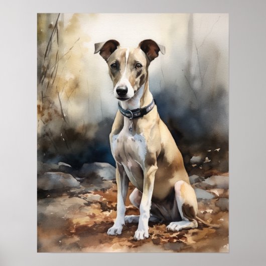 Poster d'impression italien Greyhound Dog Art (Devant)