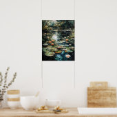 Poster d'impression japonaise Lotus Flower Pond Ar (Cuisine)