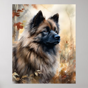 Poster d'impression Keeshond Dog Art