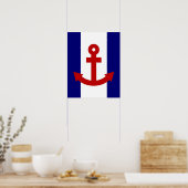 Poster d'impression marine et rayures blanches de (Cuisine)
