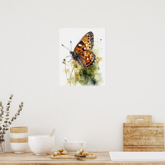 Poster d'impression Meadow Fritillen Papillon (Cuisine)