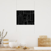 Poster d'impression monochrome Art déco (Cuisine)