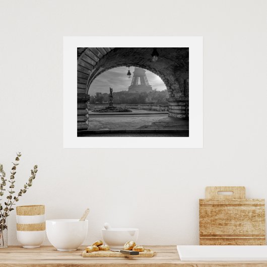 Poster d'impression noir et blanc Paris (Cuisine)