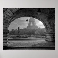 Poster d'impression noir et blanc Paris