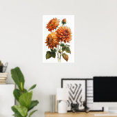 Poster d'impression Orange Dahlias (Bureau à domicile)