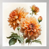 Poster d'impression Orange Dahlias (Devant)