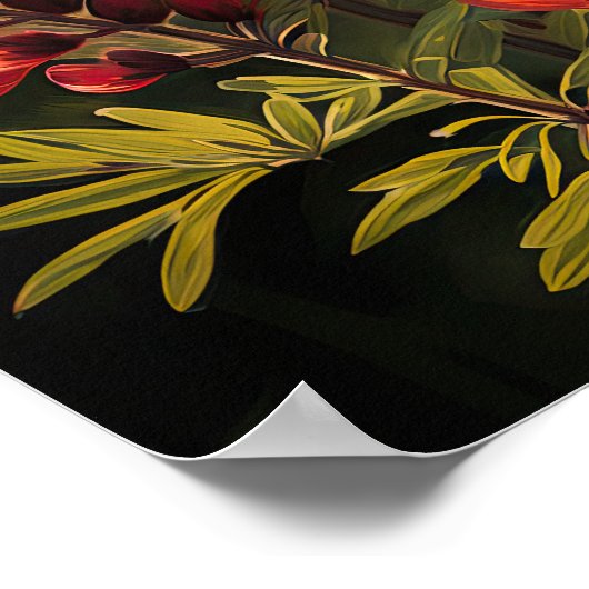 Poster d'impression Red Lupine Flower Art (Coin)