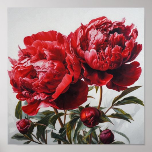 Poster d'impression Red Peonies (Devant)