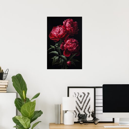 Poster d'impression Red Peonies (Bureau à domicile)