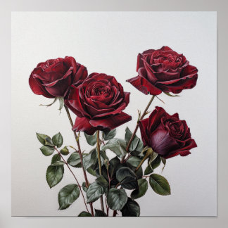 Poster d'impression Red Roses Flower Art