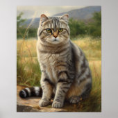 Poster d'impression Scottish Fold Cat Art (Devant)