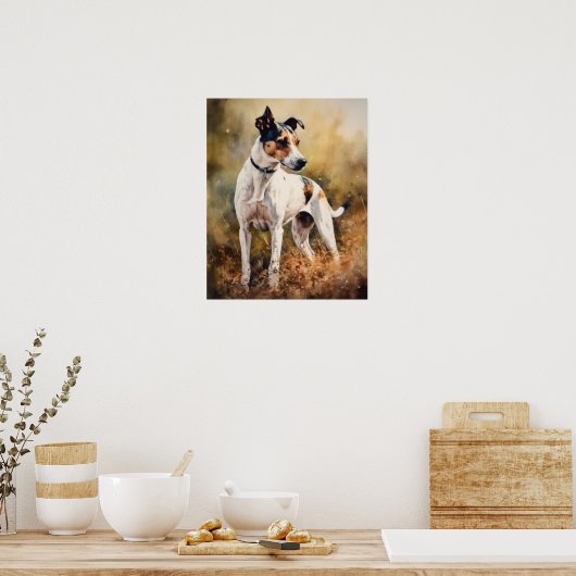 Poster d'impression Smooth Fox Terrier Dog Art (Cuisine)