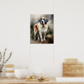 Poster d'impression St. Bernard Dog Art (Cuisine)