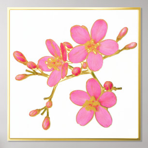 Poster d'impression sur les fleurs de printemps ro