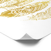 Poster d'impression Tribal de Faux Gold Feathers (Coin)