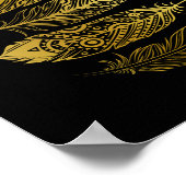 Poster d'impression Tribal Faux Gold Feather (Coin)