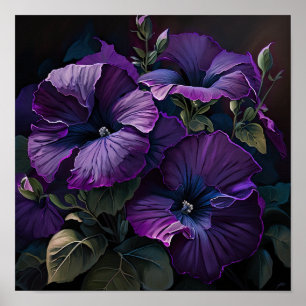 Poster d'impression violet Petunias