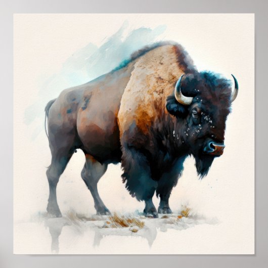 Poster d'impression Western Buffalo Art (Devant)