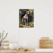 Poster d'impression Whippet Dog Art (Cuisine)