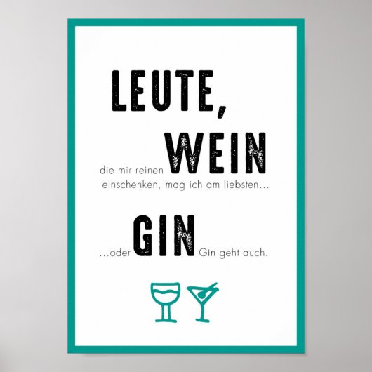 Poster DIN A4 "GIN GEHT AUCH" (Devant)