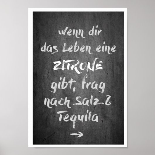 Poster DIN A4 "Zitrone - Tequila" (Devant)