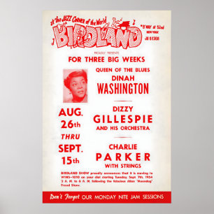 Poster Dinah Washington - Dizzy Gillespie - Charlie