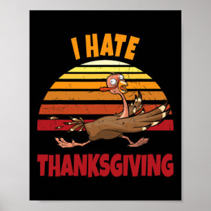 Poster Dinde automne fall pumpkin drôle jour de thanksgiv