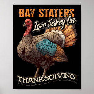 Poster Dinde d'amour de famille du Massachusetts Drôle de