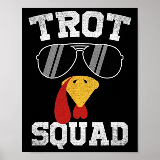 Poster Dinde de course Sungles Trot Squad Action de grâce (Devant)