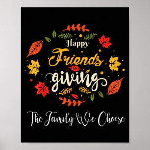 Poster Dinde de Friendsgiving drôle et heureux entre amis