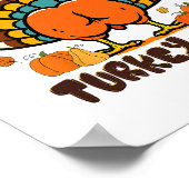 Poster Dinde de poulet drôle de Thanksgiving devine quoi (Coin)