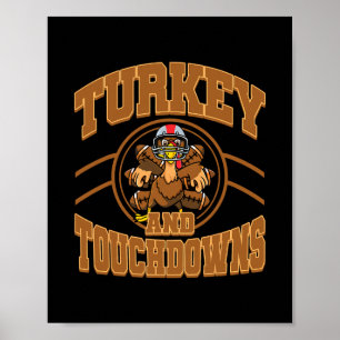 Poster Dinde de Thanksgiving et touchés de football homme