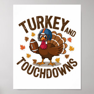 Poster Dinde de Thanksgiving et touchés Joueur de footb 4