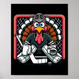 Poster Dinde de Thanksgiving Gardien de but de hockey sur