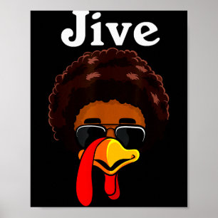 Poster Dinde de Thanksgiving Jive Costume de Famille Drôl
