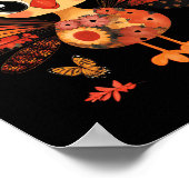 Poster Dinde de Thanksgiving Mignon Ruban Coquette Fille  (Coin)