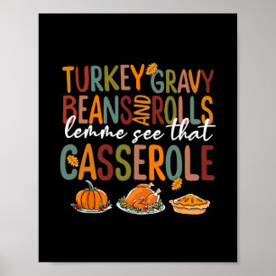 Poster Dinde de Thanksgiving Sauce Haricots Et Roulés Cer