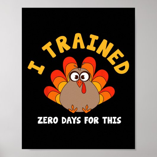 Poster Dinde de Thanksgiving Trot Running J'ai fait zéro (Devant)