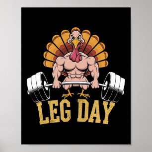 Poster Dinde drôle de jour de levage de terre de Thanksgi
