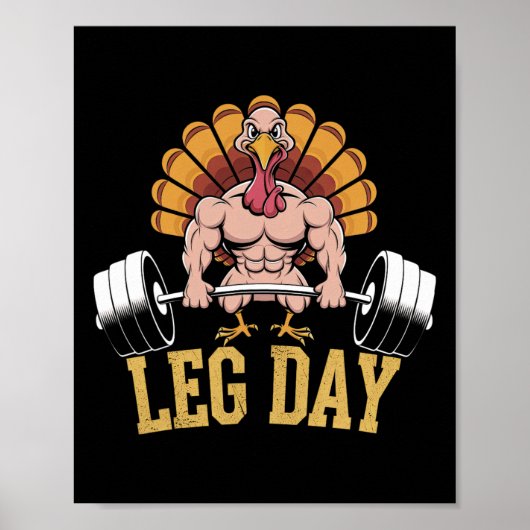 Poster Dinde drôle de jour de levage de terre de Thanksgi (Devant)