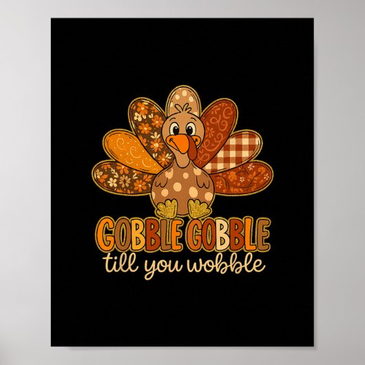 Poster Dinde drôle de Thanksgiving jusqu'à ce que vous ti (Devant)