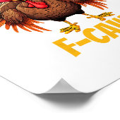 Poster Dinde drôle d'humour de Thanksgiving F-caw-f (Coin)